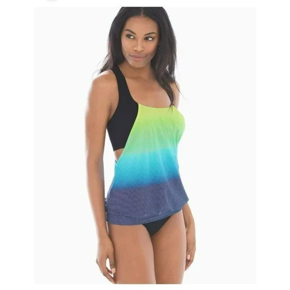 Sporty Ocean T back, tankini swimsuit with underwear bottom size 2X - Picture 2 of 12